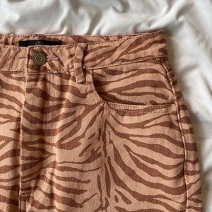 missguided animal print denim skirt
